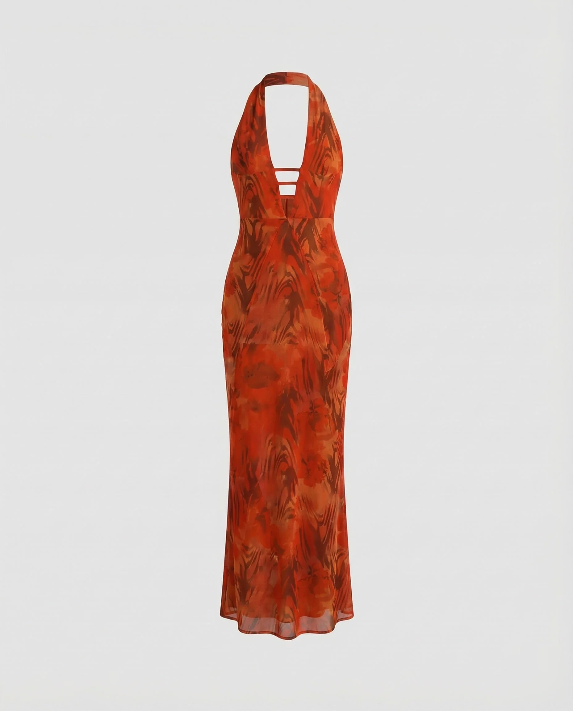 Damen Neckholder-Maxikleid mit Zierösenfront - Image 5