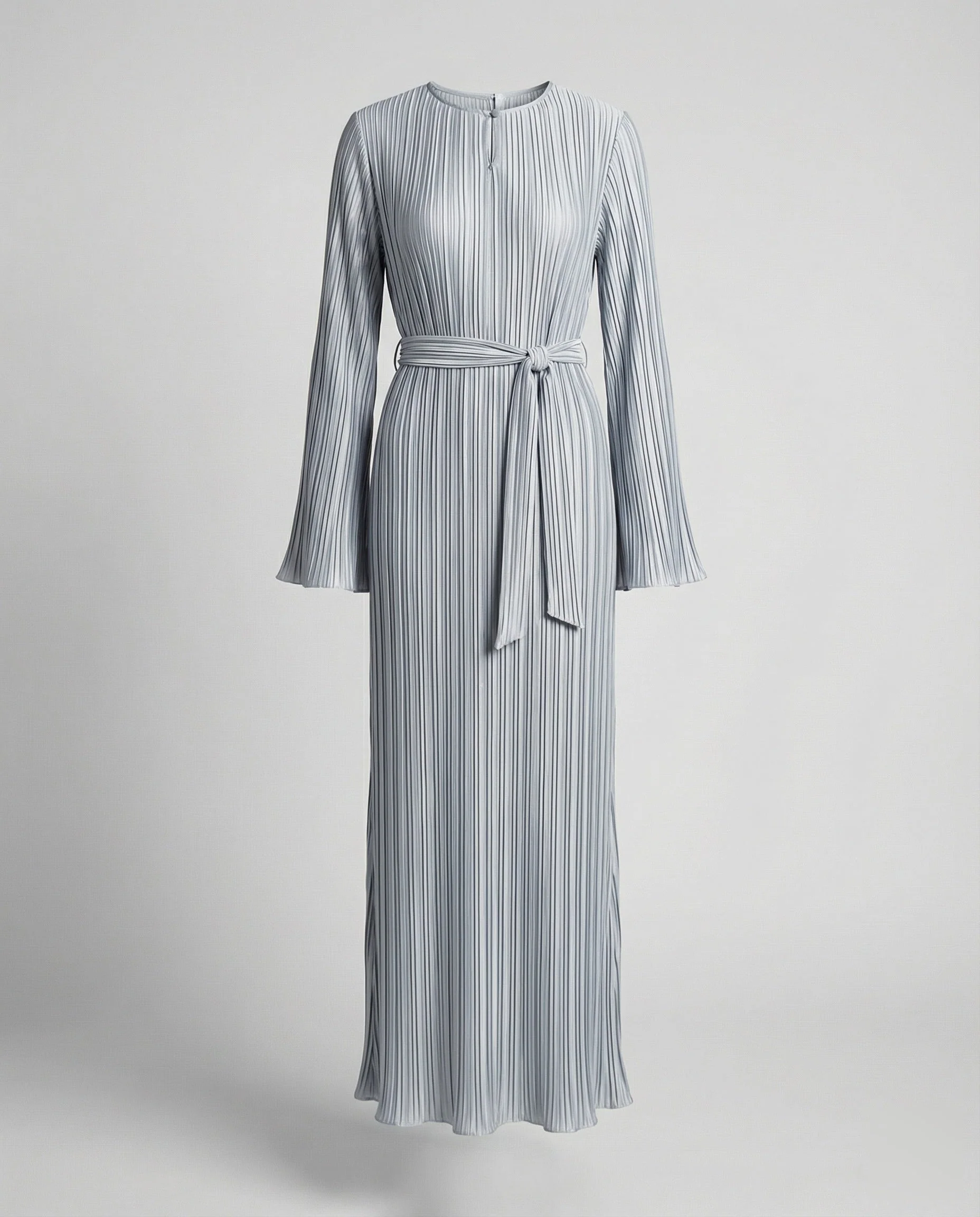 Damen Plissee-Maxikleid mit Glockenärmeln - Image 5