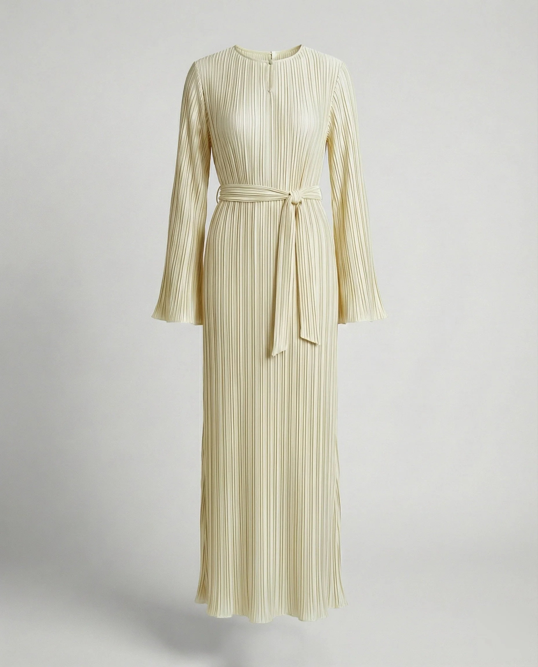 Damen Plissee-Maxikleid mit Glockenärmeln - Image 6