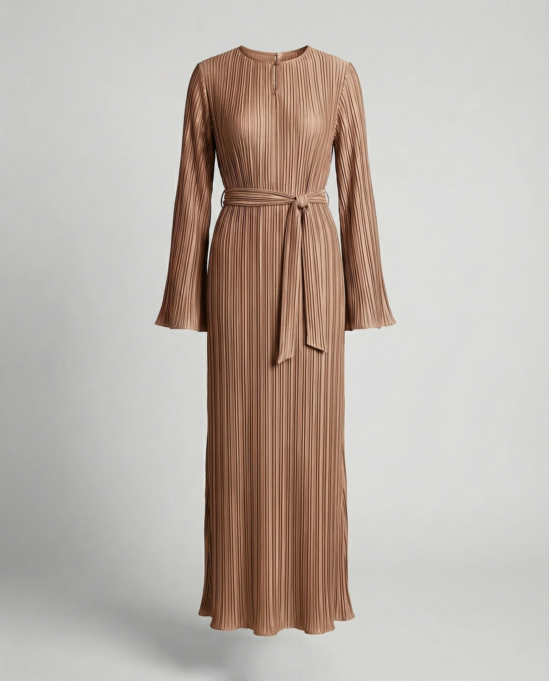 Damen Plissee-Maxikleid mit Glockenärmeln - Image 7