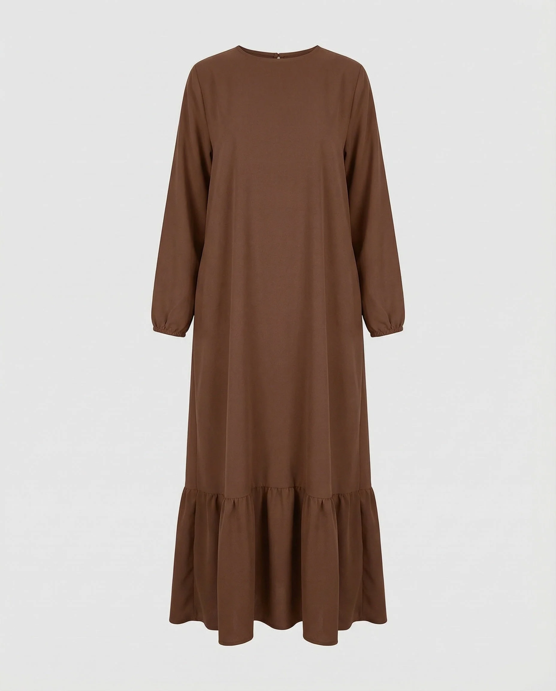 Damen schlichtes Maxikleid mit Volantstufe - Image 5