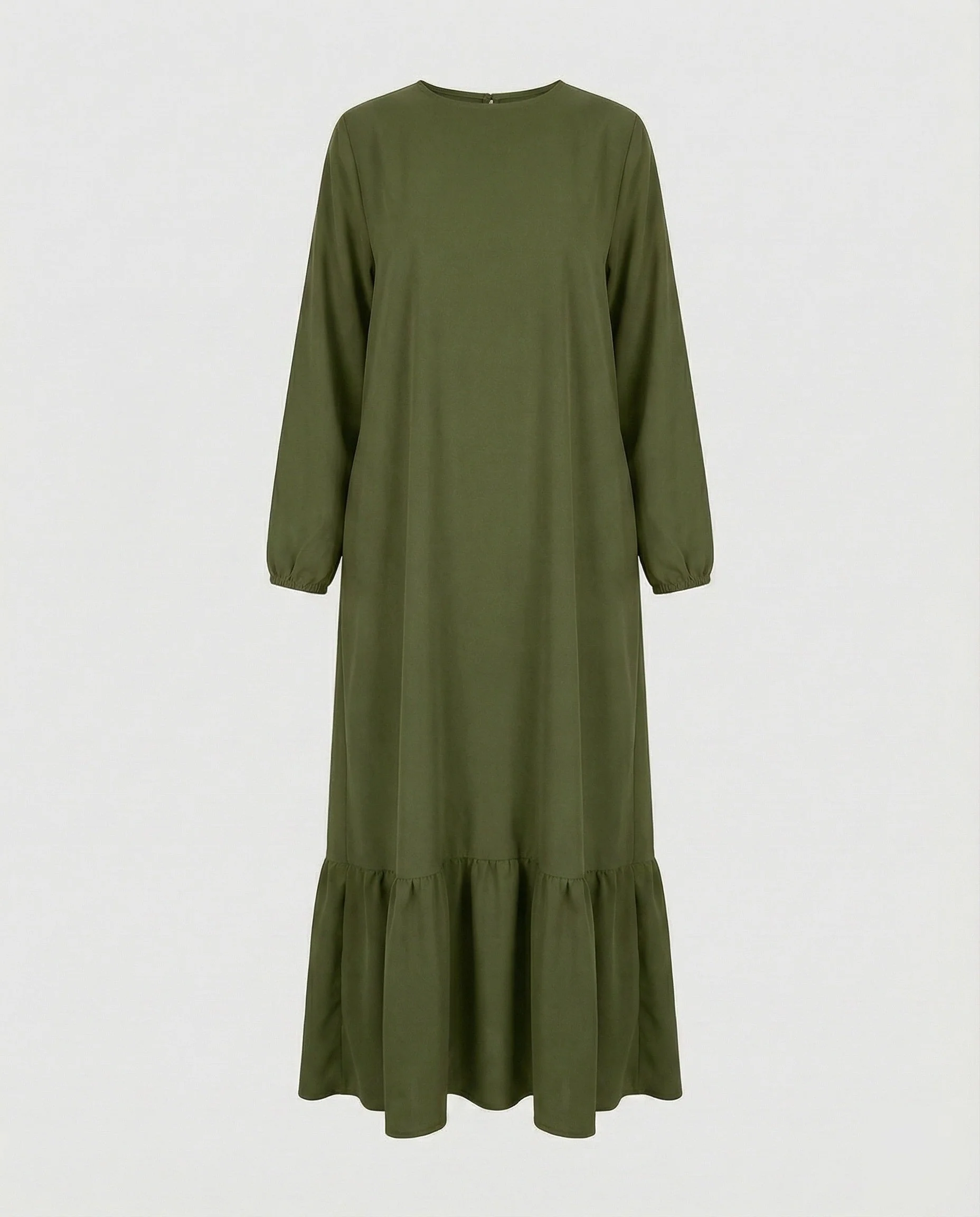 Damen schlichtes Maxikleid mit Volantstufe - Image 6