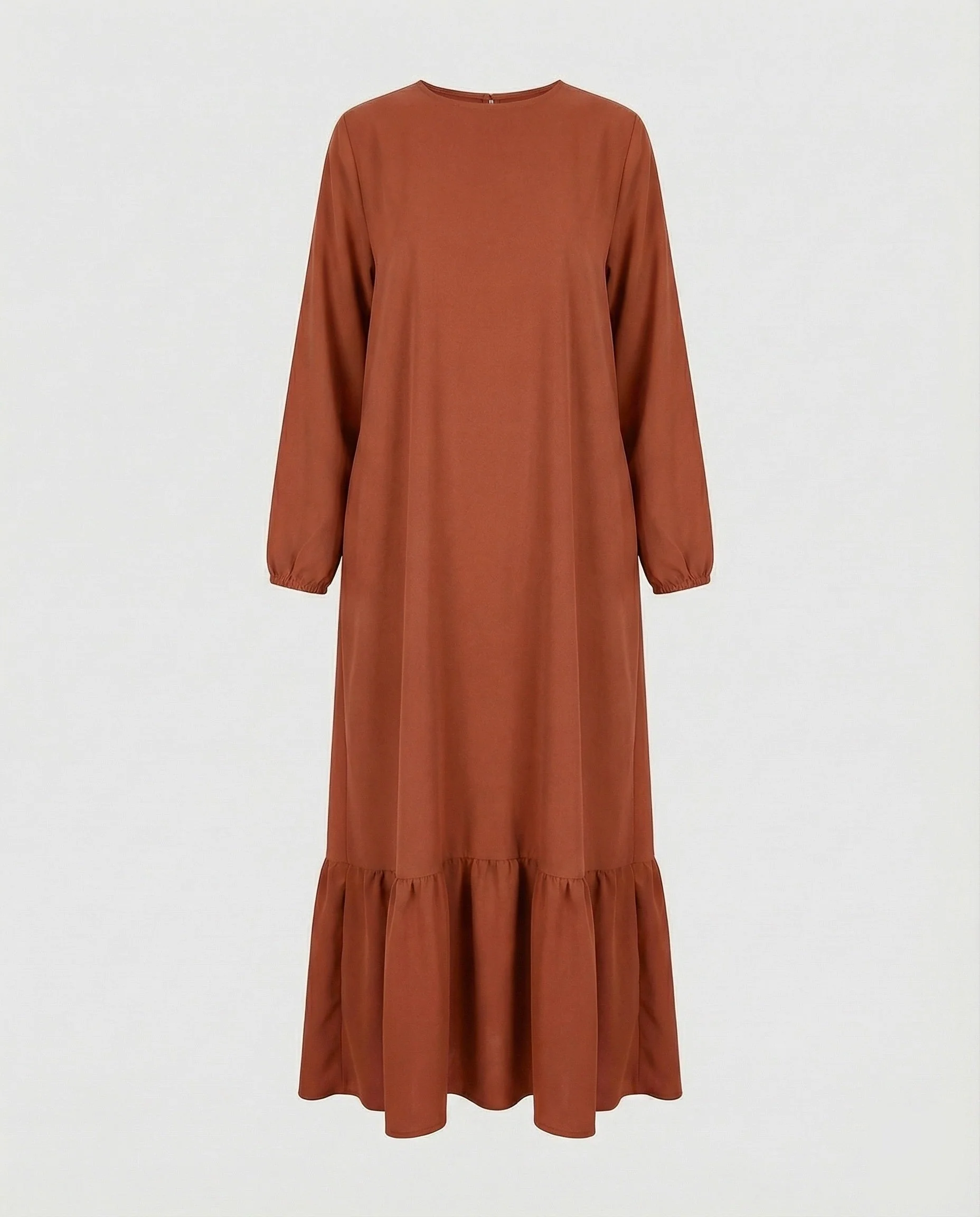 Damen schlichtes Maxikleid mit Volantstufe - Image 7