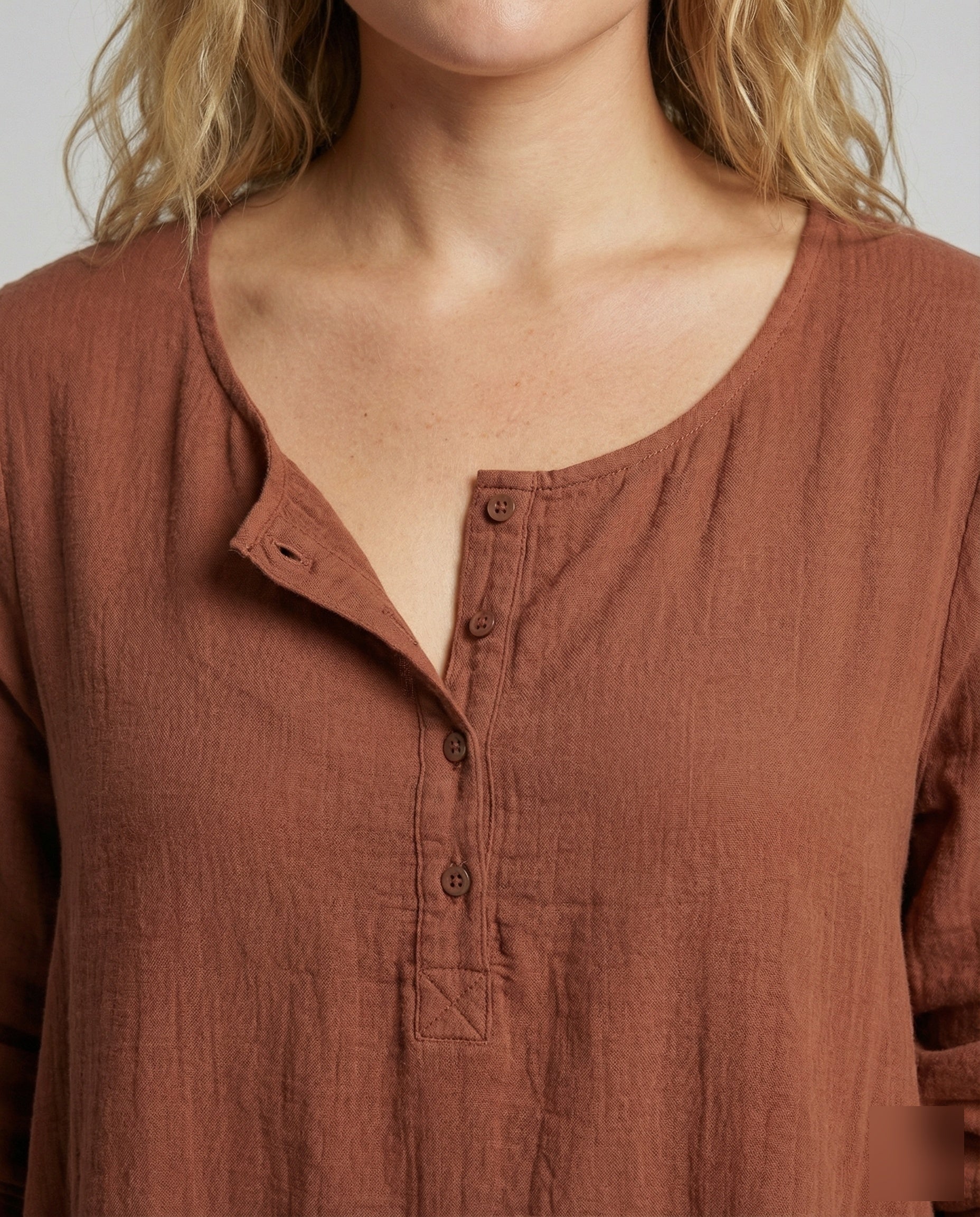 Damen zweilagiges Boho-Maxikleid in Leinenoptik - Image 3