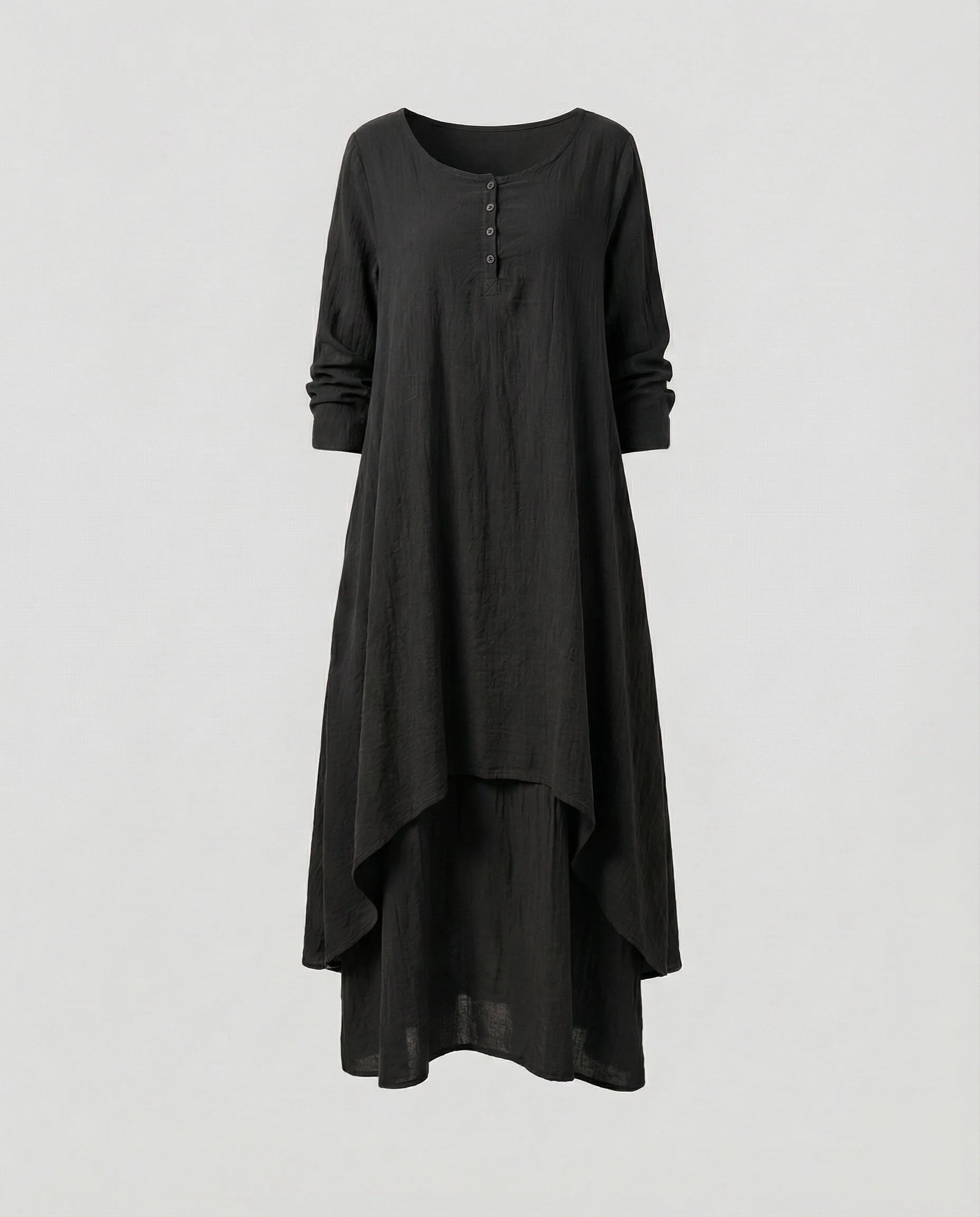 Damen zweilagiges Boho-Maxikleid in Leinenoptik - Image 6
