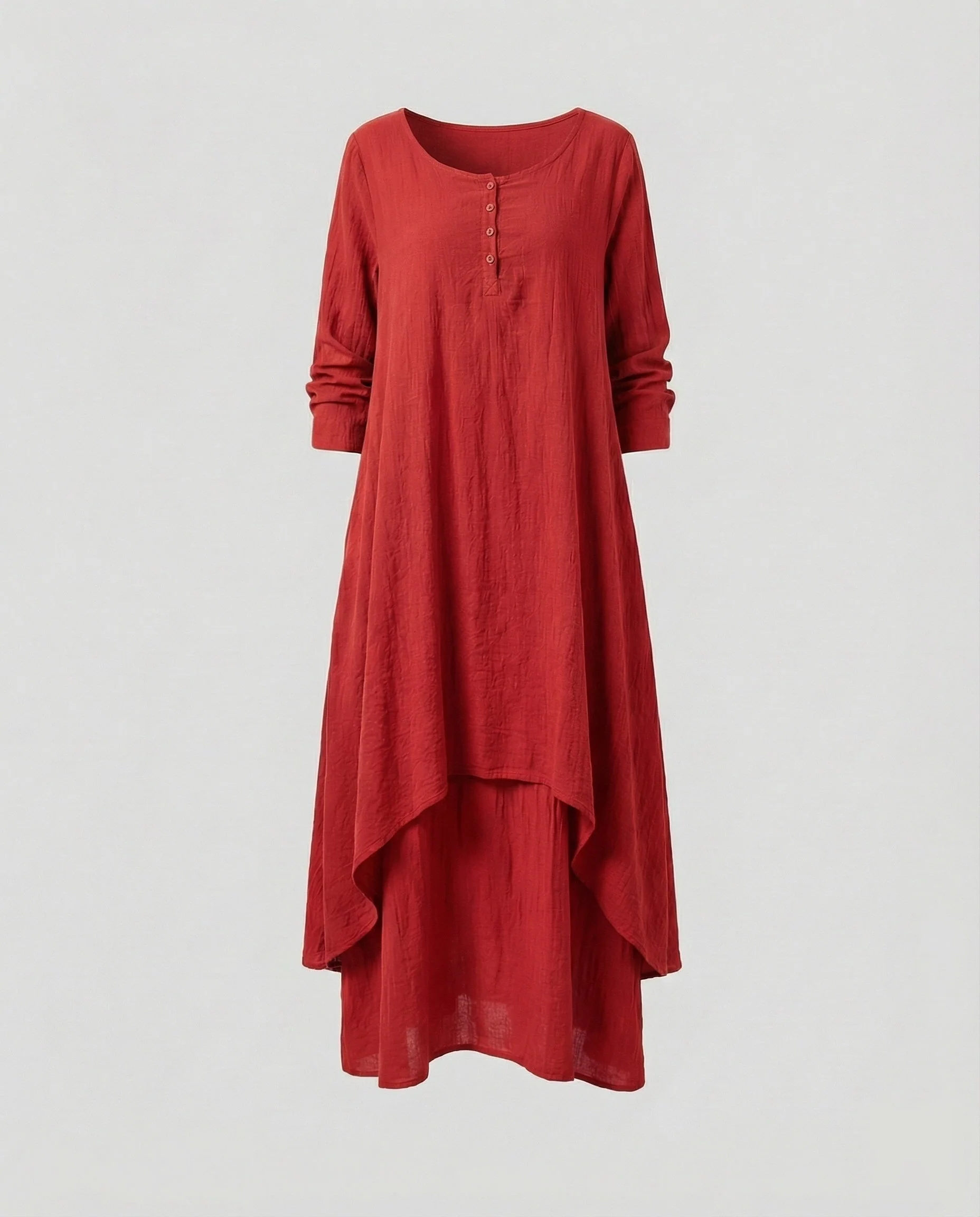 Damen zweilagiges Boho-Maxikleid in Leinenoptik - Image 7