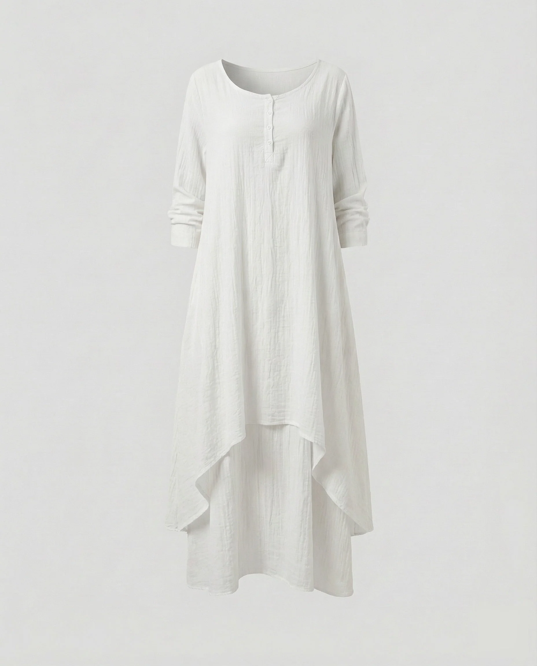 Damen zweilagiges Boho-Maxikleid in Leinenoptik - Image 8