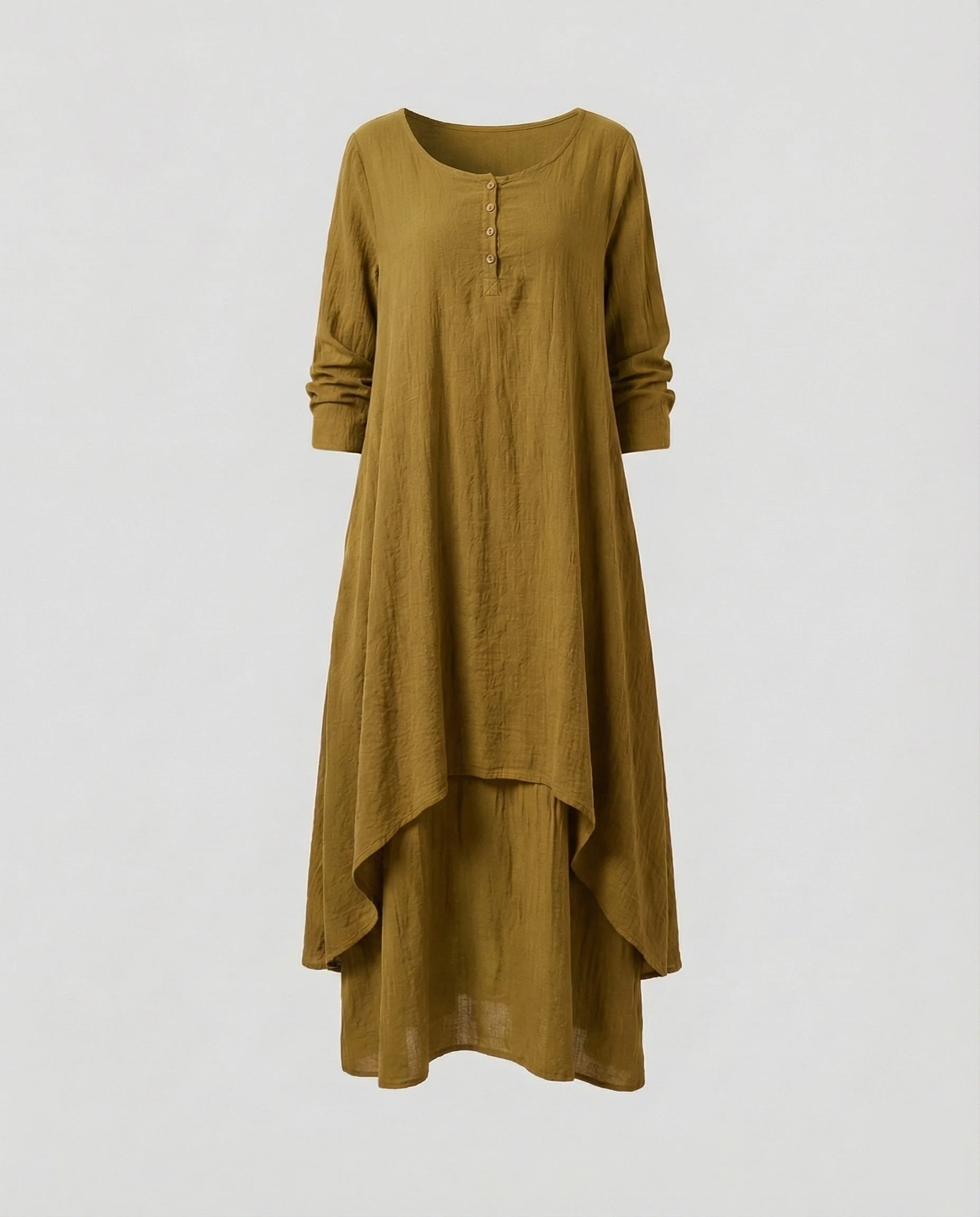 Damen zweilagiges Boho-Maxikleid in Leinenoptik - Image 9