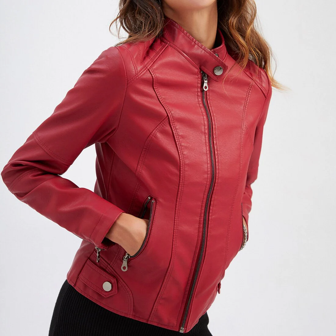 Stilvolle Damen-jacke mit Reißverschlusstaschen - Image 2