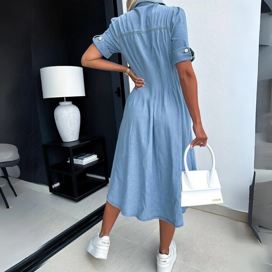 Midikleid im Jeanshemd-Stil mit Taschen - Image 4