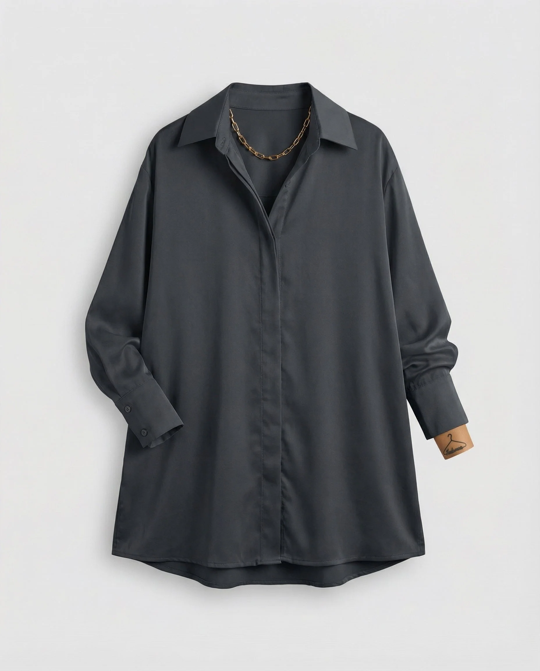 Stylisches Oversize-Shirt mit hochgekrempelten Ärmeln - Image 8
