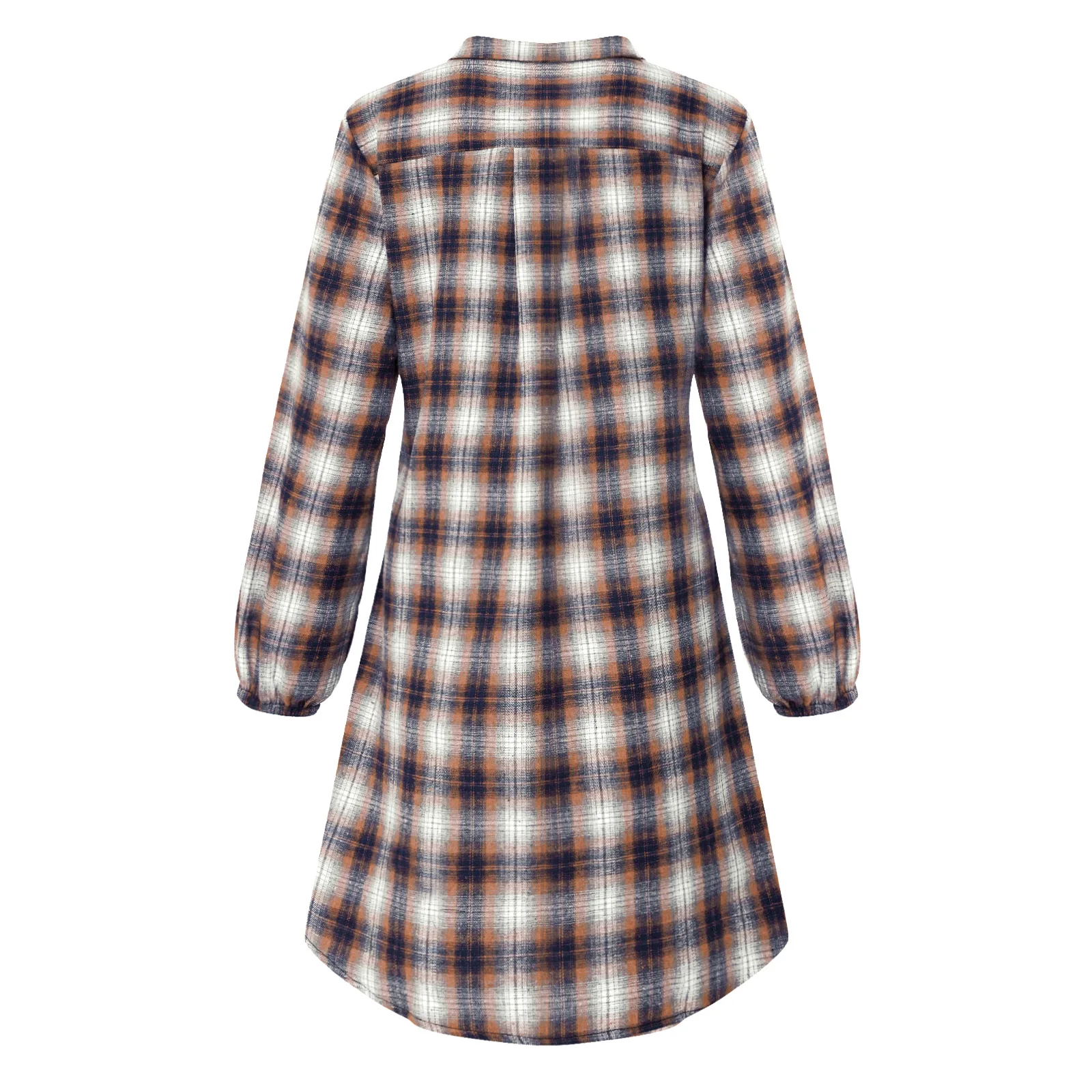 Kariertes Hemdkleid mit Gürtel und Knopfdetails - Image 14