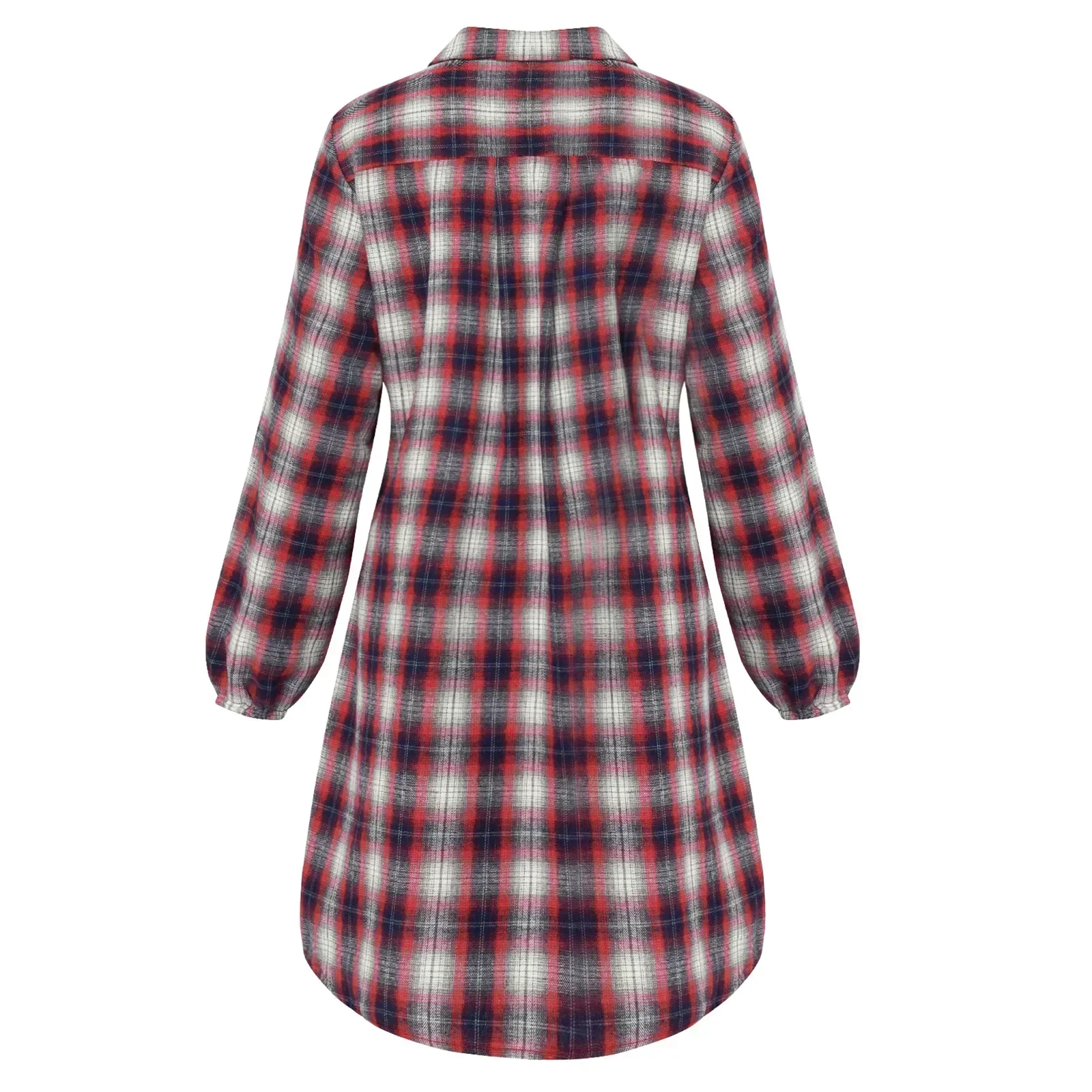 Kariertes Hemdkleid mit Gürtel und Knopfdetails - Image 41