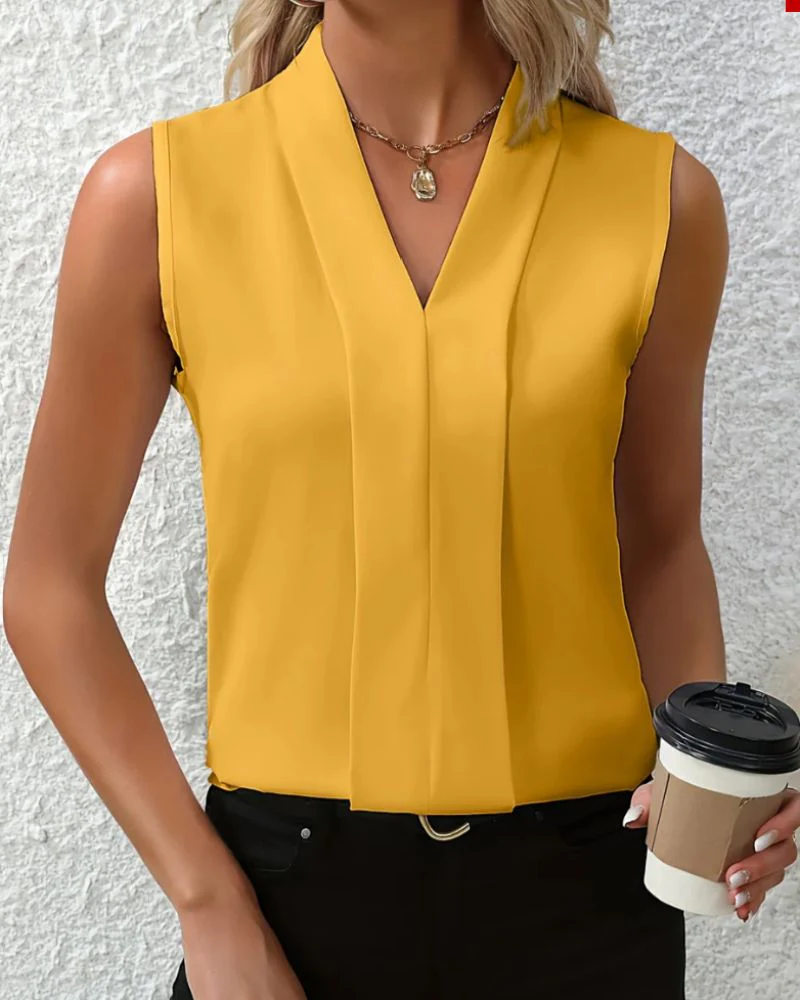 Heidi-Mode | Ärmelloses Tank-Top mit V-Ausschnitt für den Sommer - Image 3