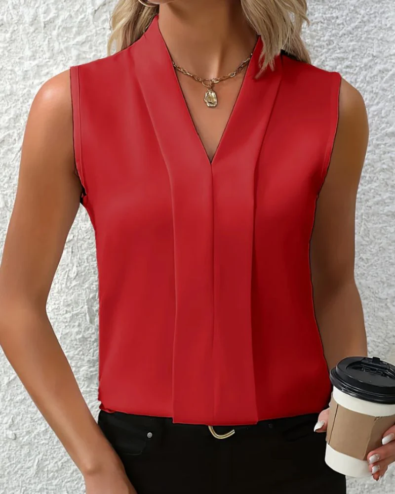 Heidi-Mode | Ärmelloses Tank-Top mit V-Ausschnitt für den Sommer - Image 4
