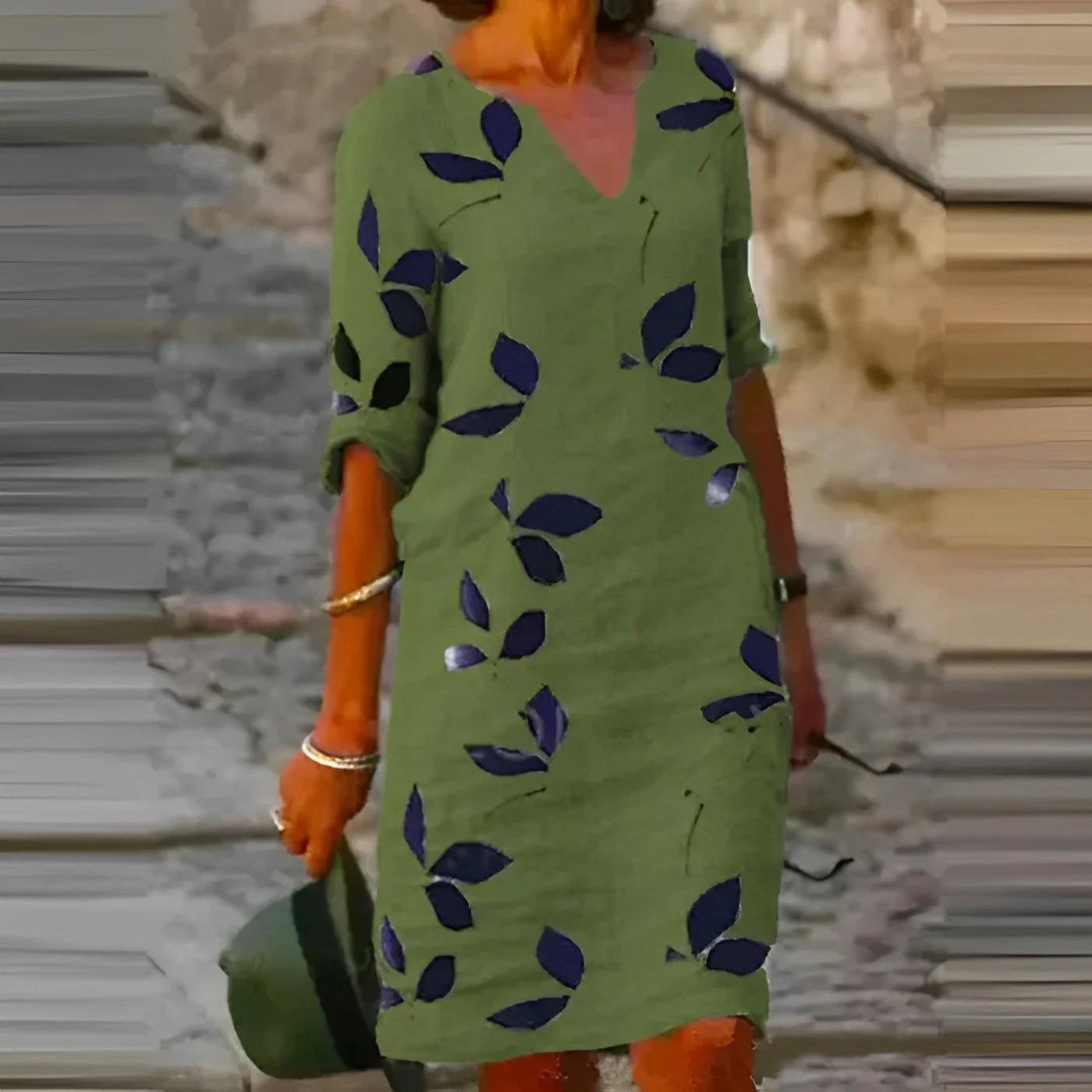 Heidi-Mode | Atemberaubendes Damen-Sommerkleid mit Blätterdruck - Image 2
