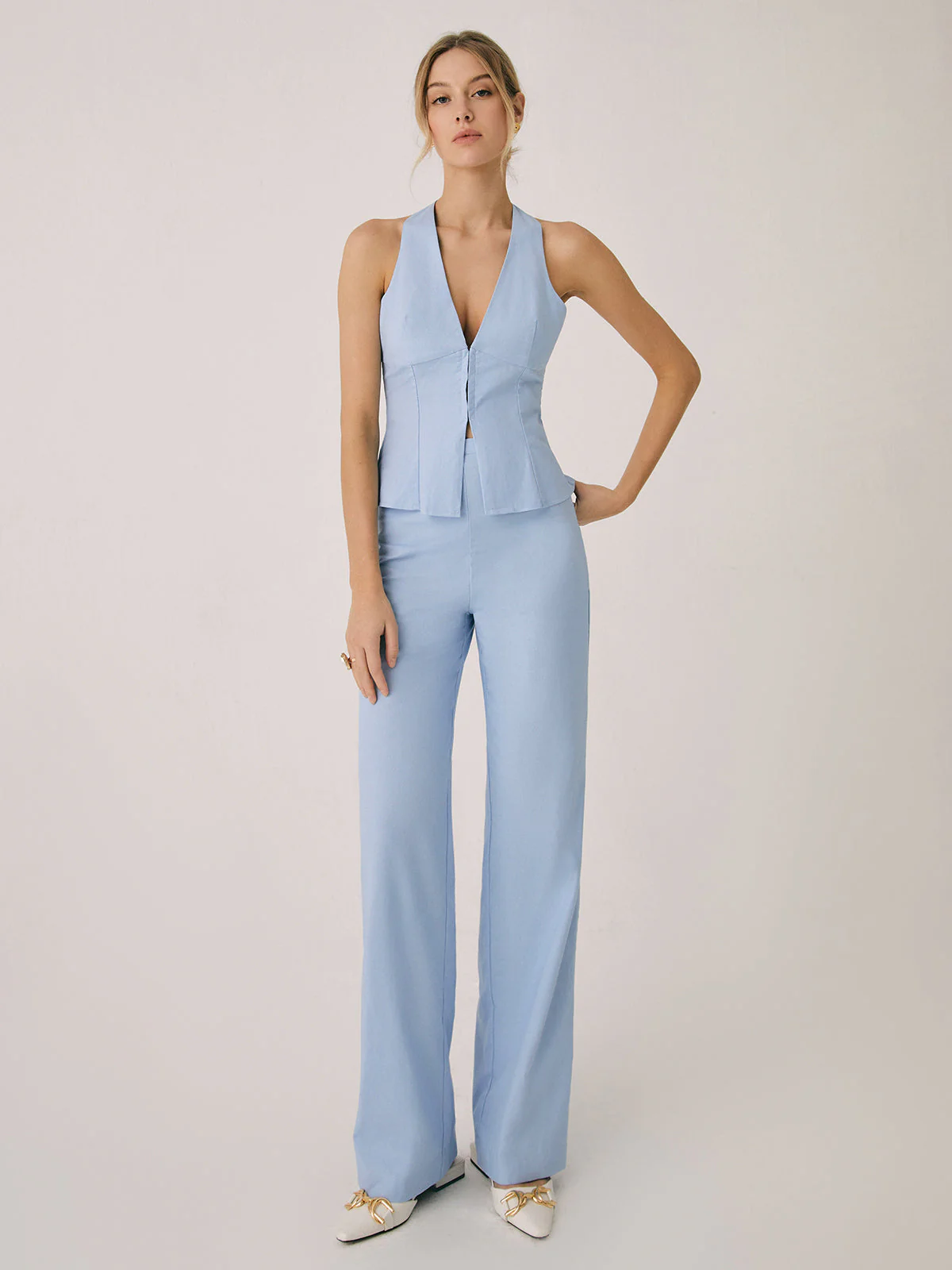Heidi-Mode | Baumwollweste mit Geraden Beinhosen Set
