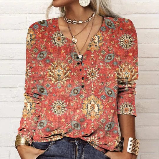 Heidi-Mode | Bedruckte Bluse Im Ethno-Stil - Image 2