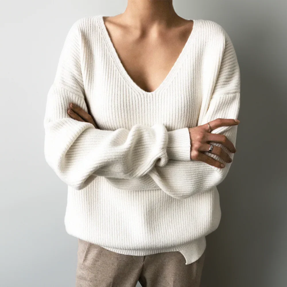 Bequeme V-Ausschnitt Pullover - Image 3