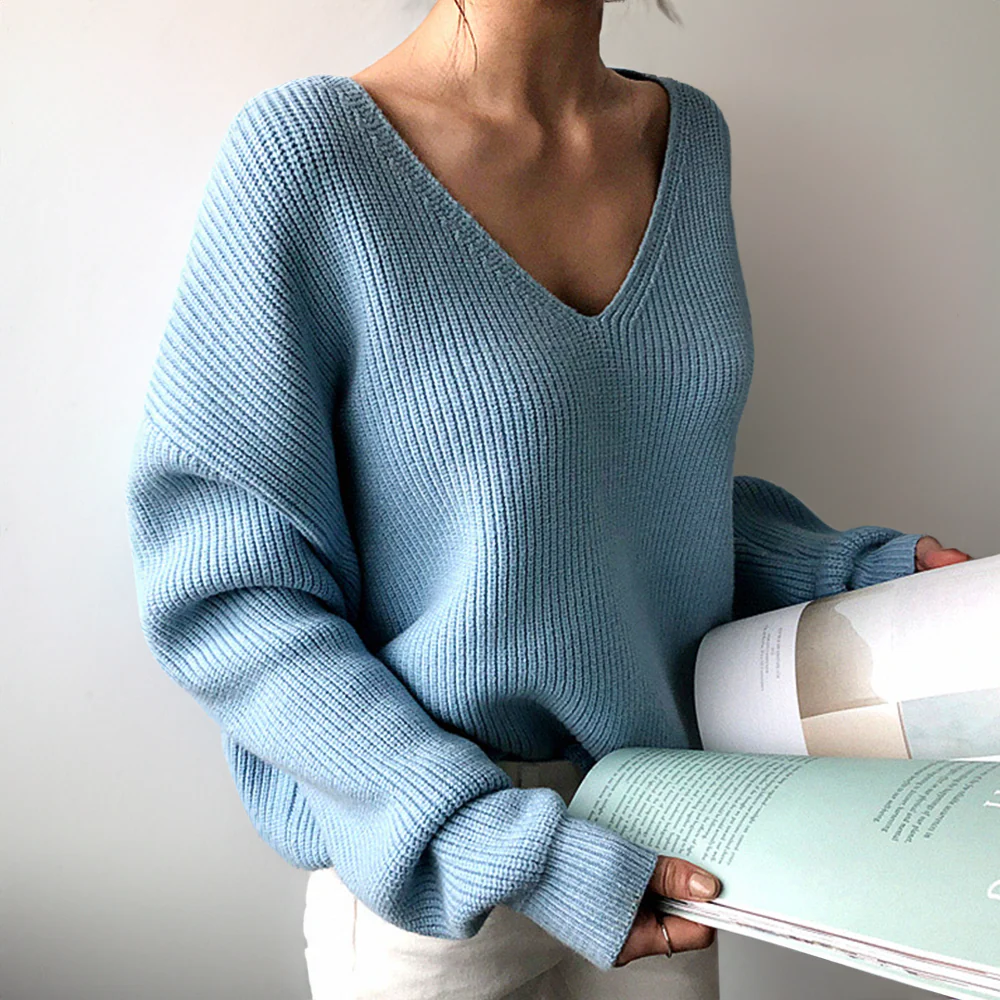Bequeme V-Ausschnitt Pullover - Image 4