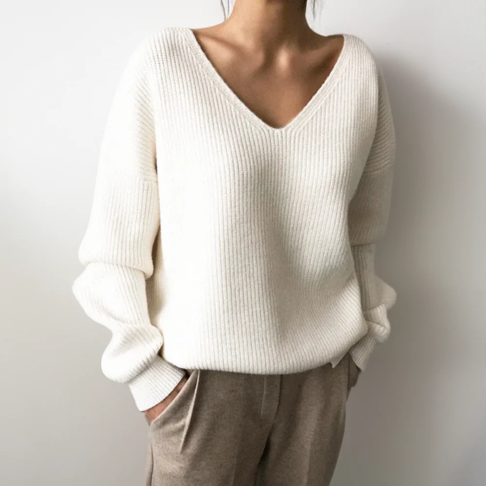 Bequeme V-Ausschnitt Pullover - Image 5