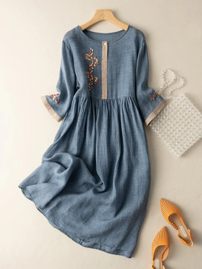 Heidi-Mode | Besticktes Kleid aus Baumwolle - Image 5