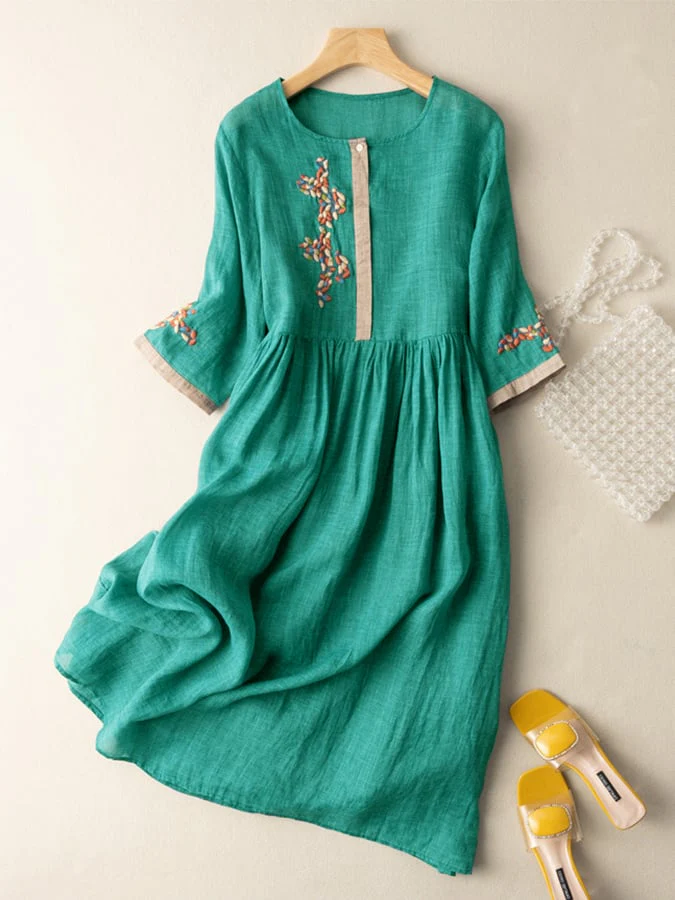 Heidi-Mode | Besticktes Kleid aus Baumwolle - Image 8