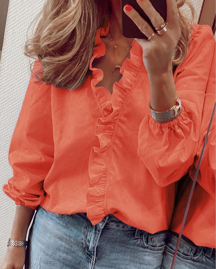 Heidi-Mode | Bluse mit Rüschen und V-Ausschnitt - Image 5