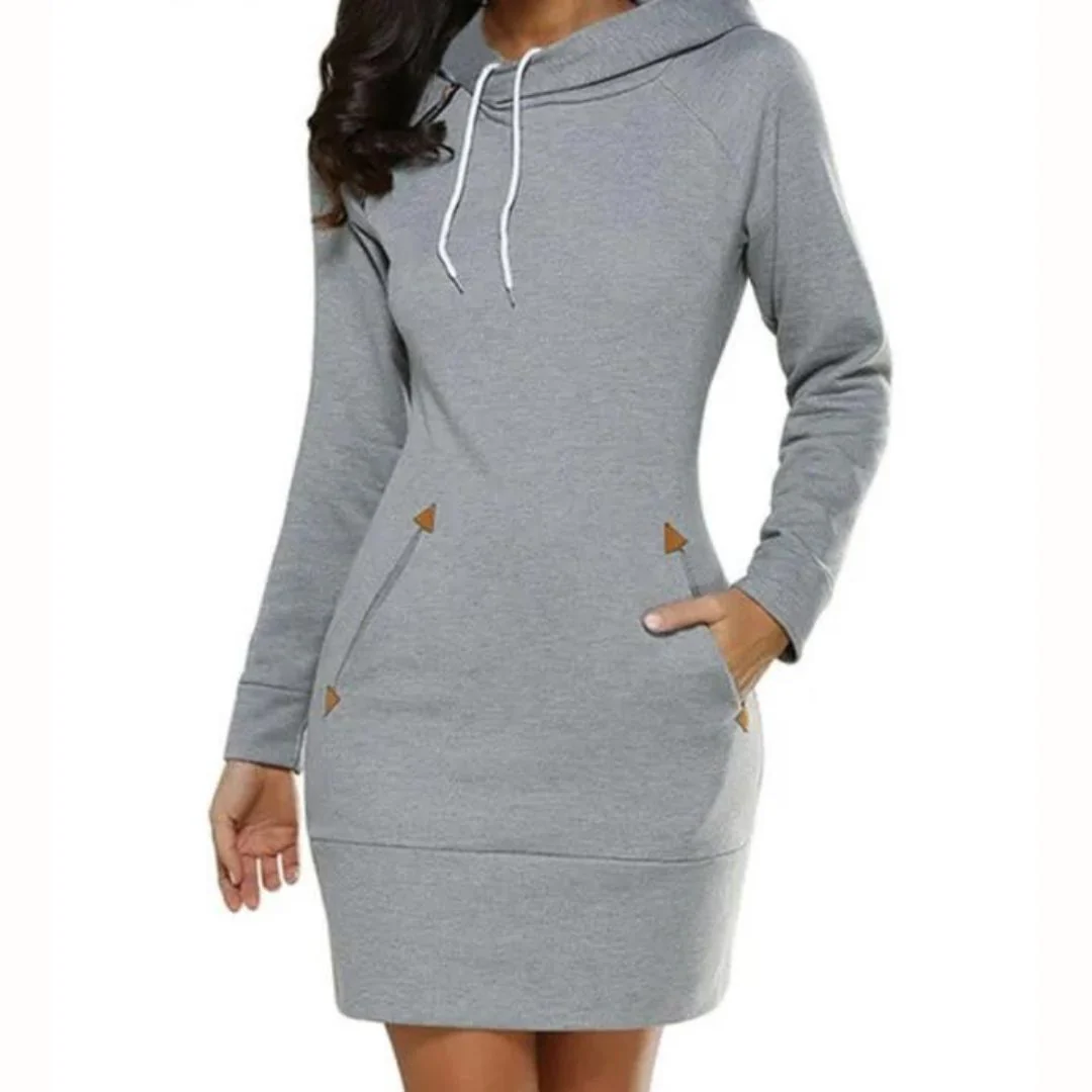 Lässiges Hoodie-Sweatkleid mit Taschen - Image 2