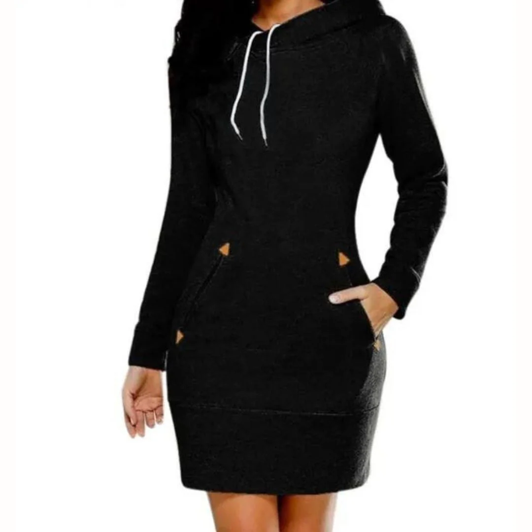 Lässiges Hoodie-Sweatkleid mit Taschen - Image 3