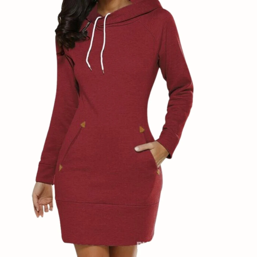 Lässiges Hoodie-Sweatkleid mit Taschen - Image 4