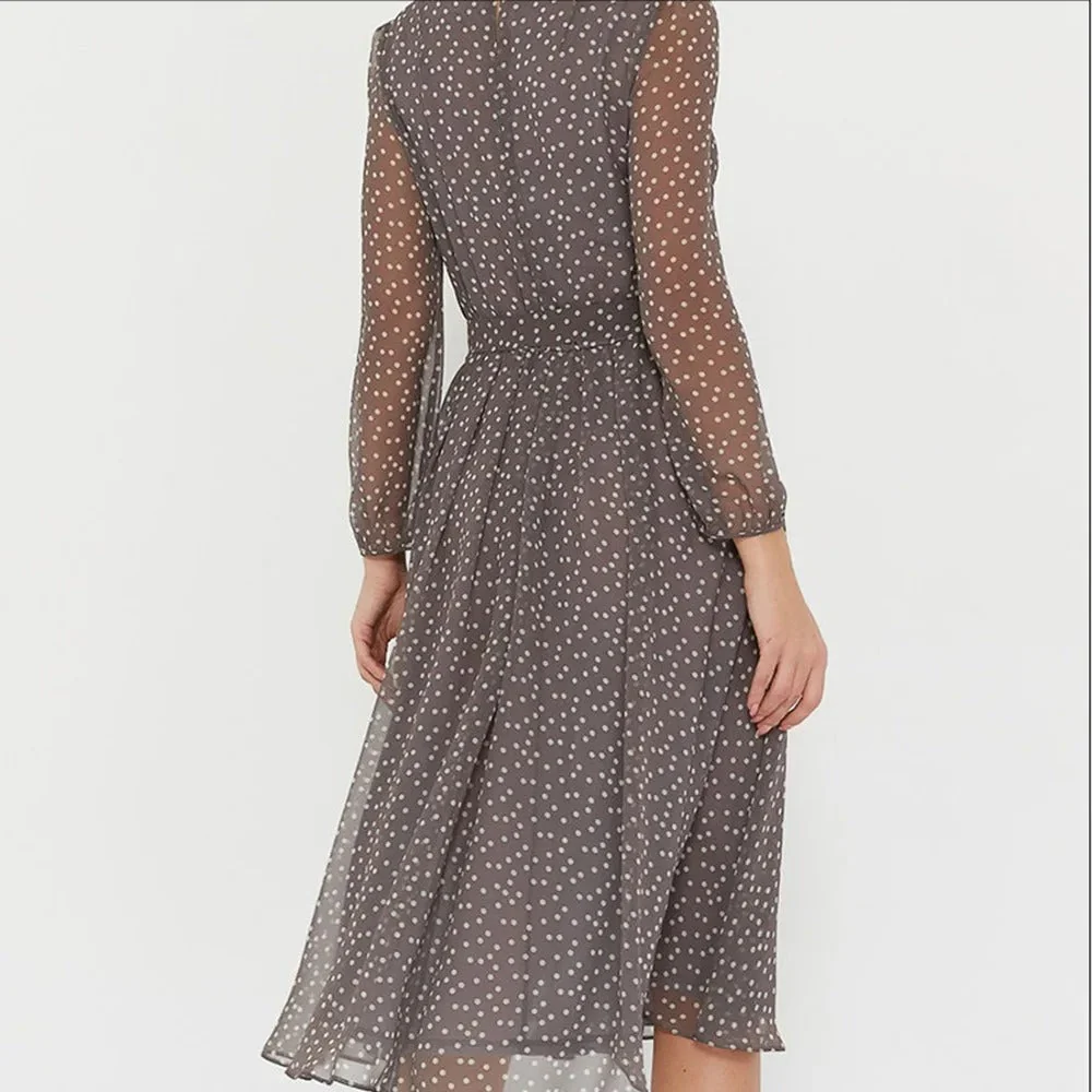 Schickes Midikleid aus Mesh mit Tupfenmuster - Image 4