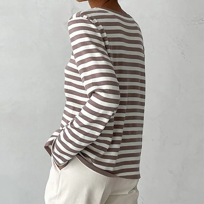 Gestreiftes Langarmshirt für Damen - Image 2