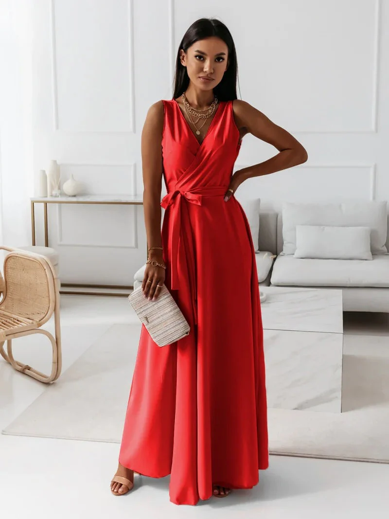 Damen V-Ausschnitt Kleid - Image 4