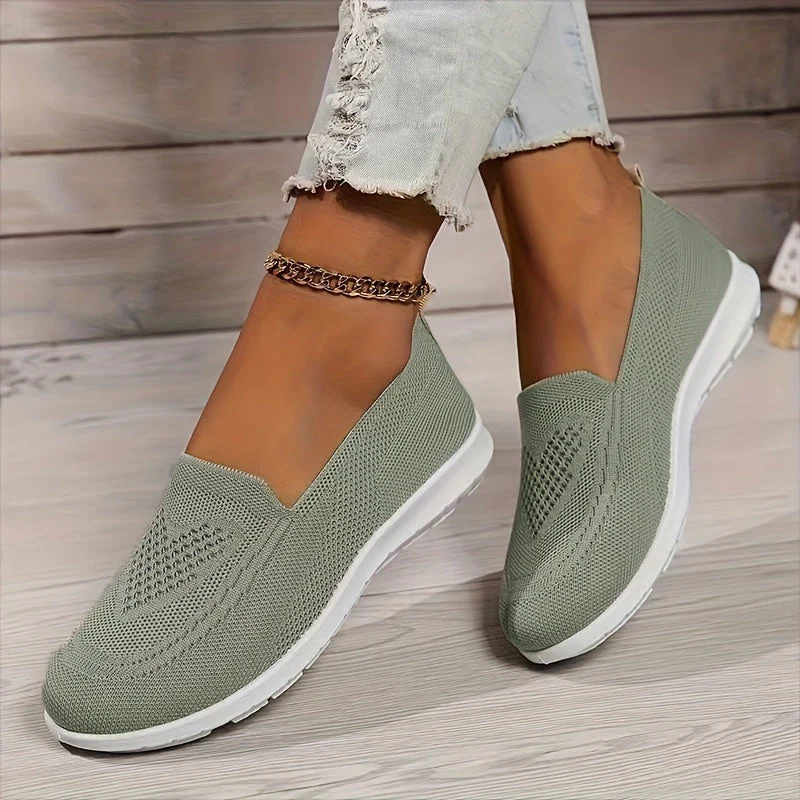 Heidi-Mode | Einfarbige Gestrickte Sneaker Für Damen - Image 22
