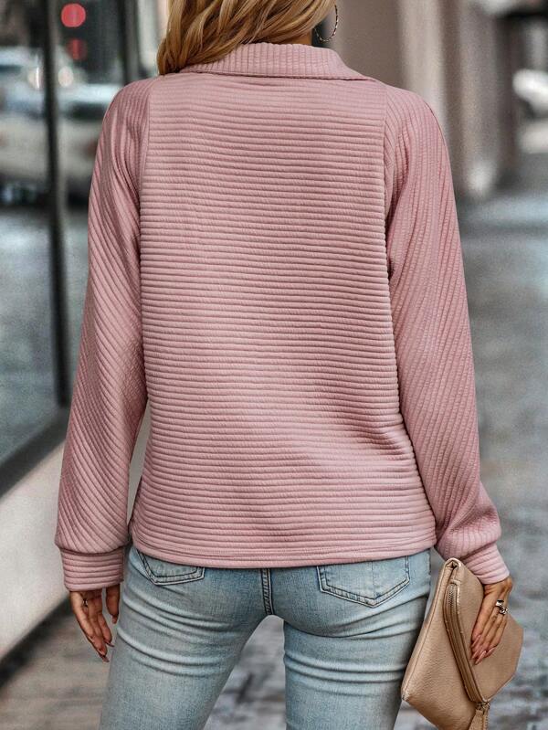 Einfarbiger Pullover V-Ausschnitt - Image 4