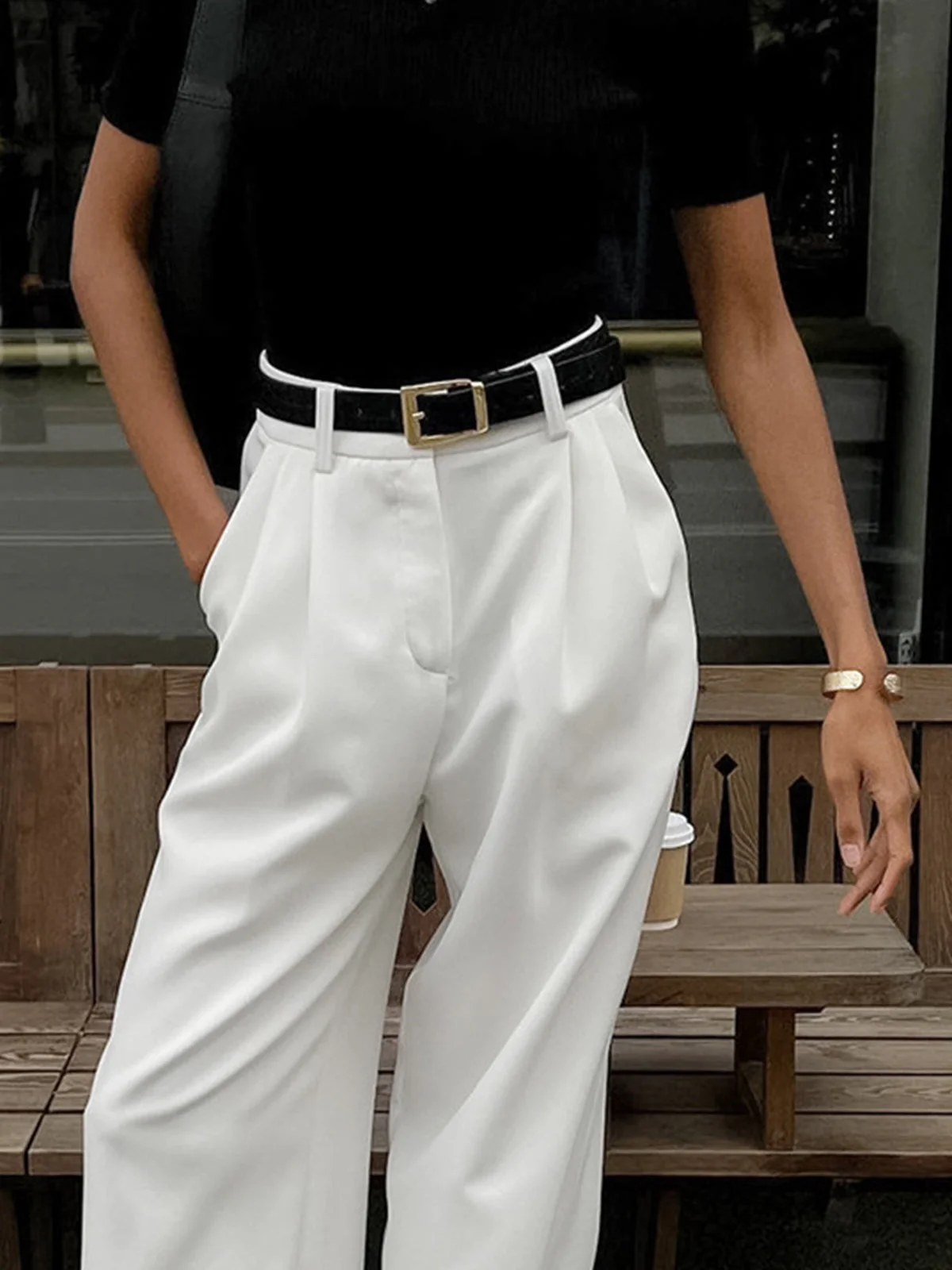 Heidi-Mode | Elegante Hose mit Weitem Bein Ohne Gürtel - Image 3