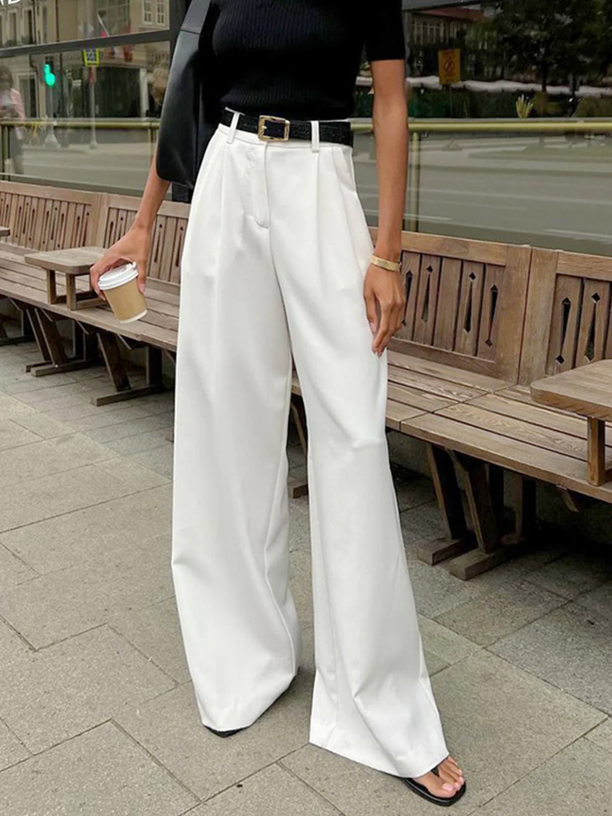 Heidi-Mode | Elegante Hose mit Weitem Bein Ohne Gürtel - Image 7