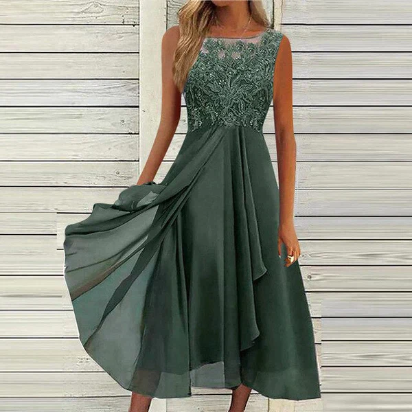 Elegantes Sommerkleid mit Rundhalsausschnitt für Damen