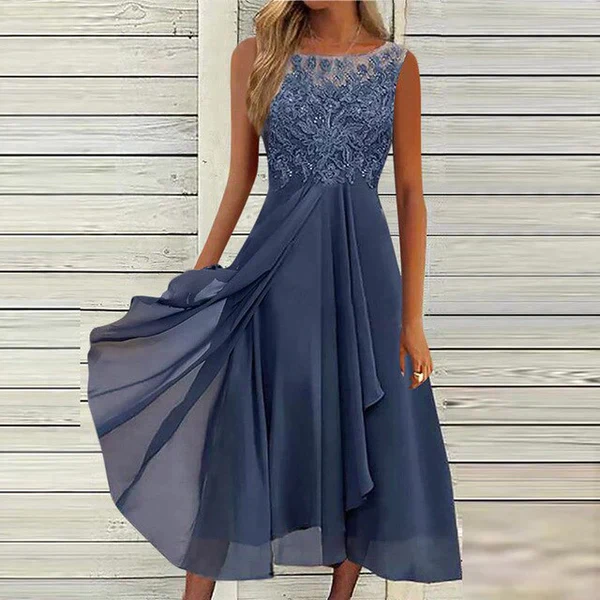 Elegantes Sommerkleid mit Rundhalsausschnitt für Damen - Image 2