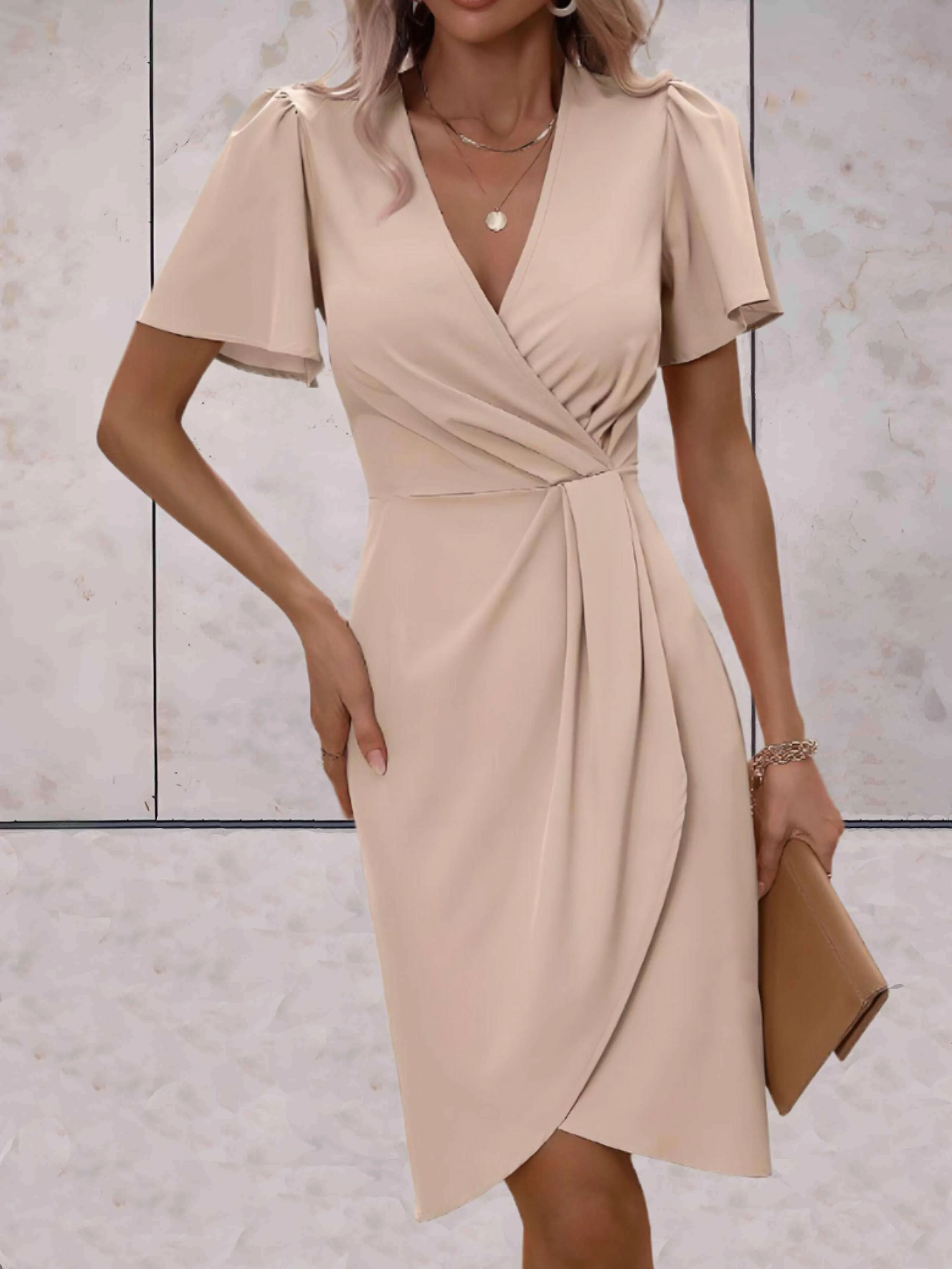 elegante wikkeljurk met korte mouwen - Image 10