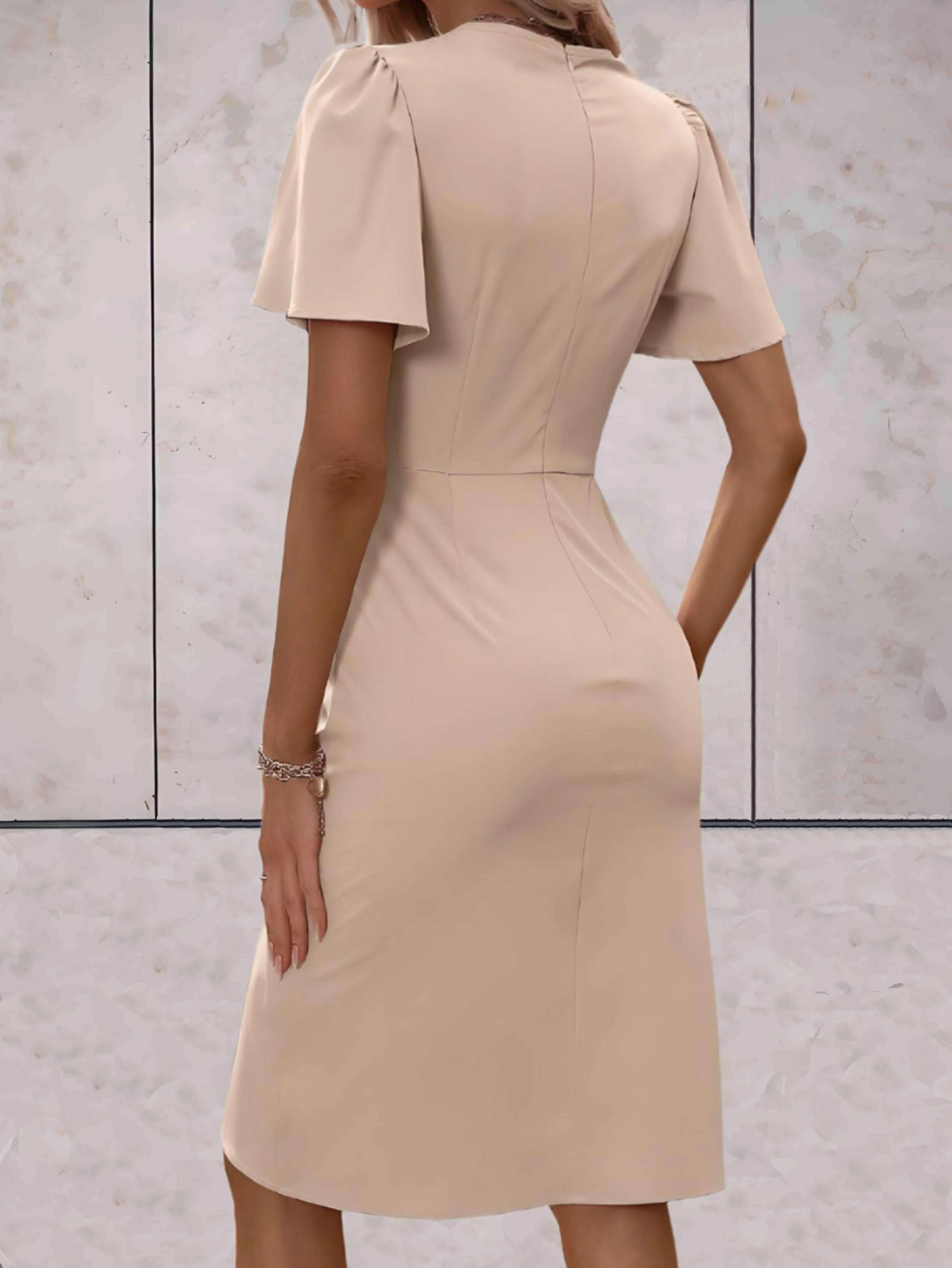 elegante wikkeljurk met korte mouwen - Image 12
