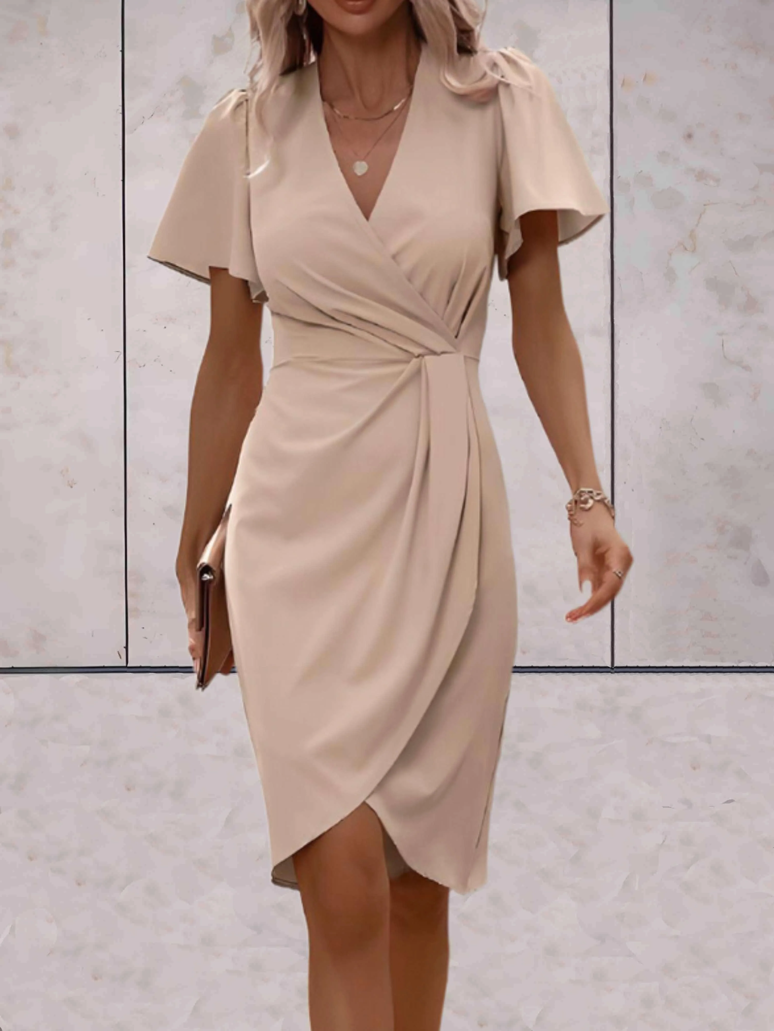 elegante wikkeljurk met korte mouwen - Image 16