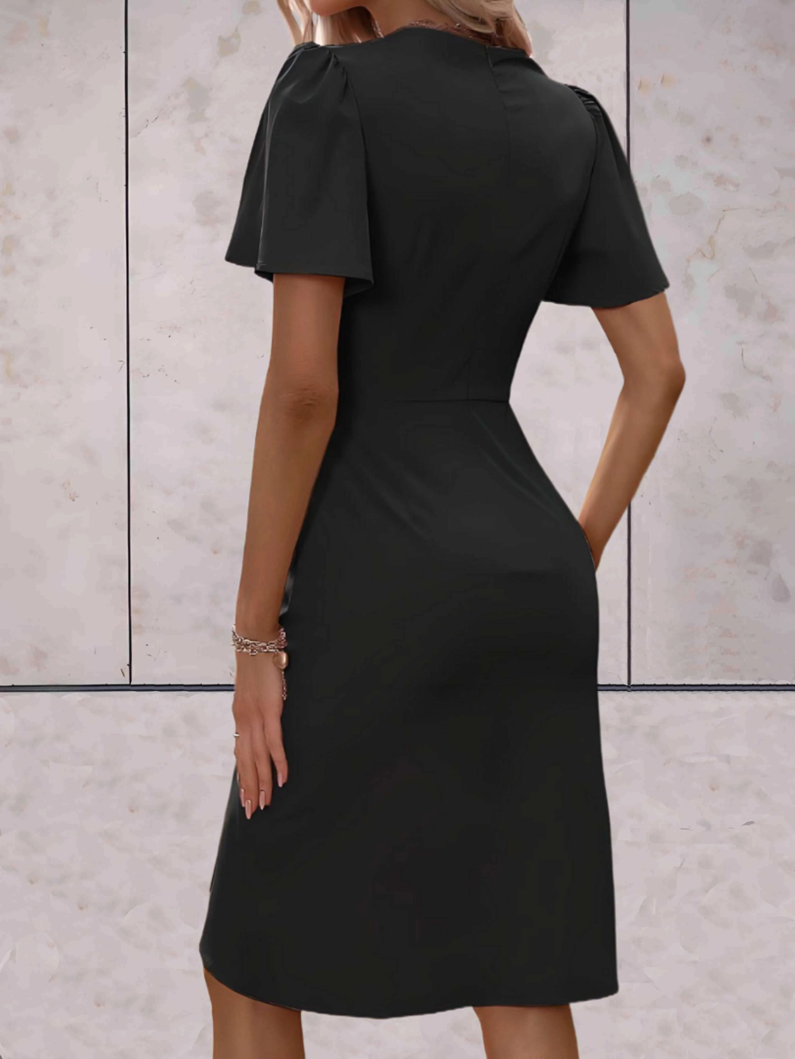 elegante wikkeljurk met korte mouwen - Image 6