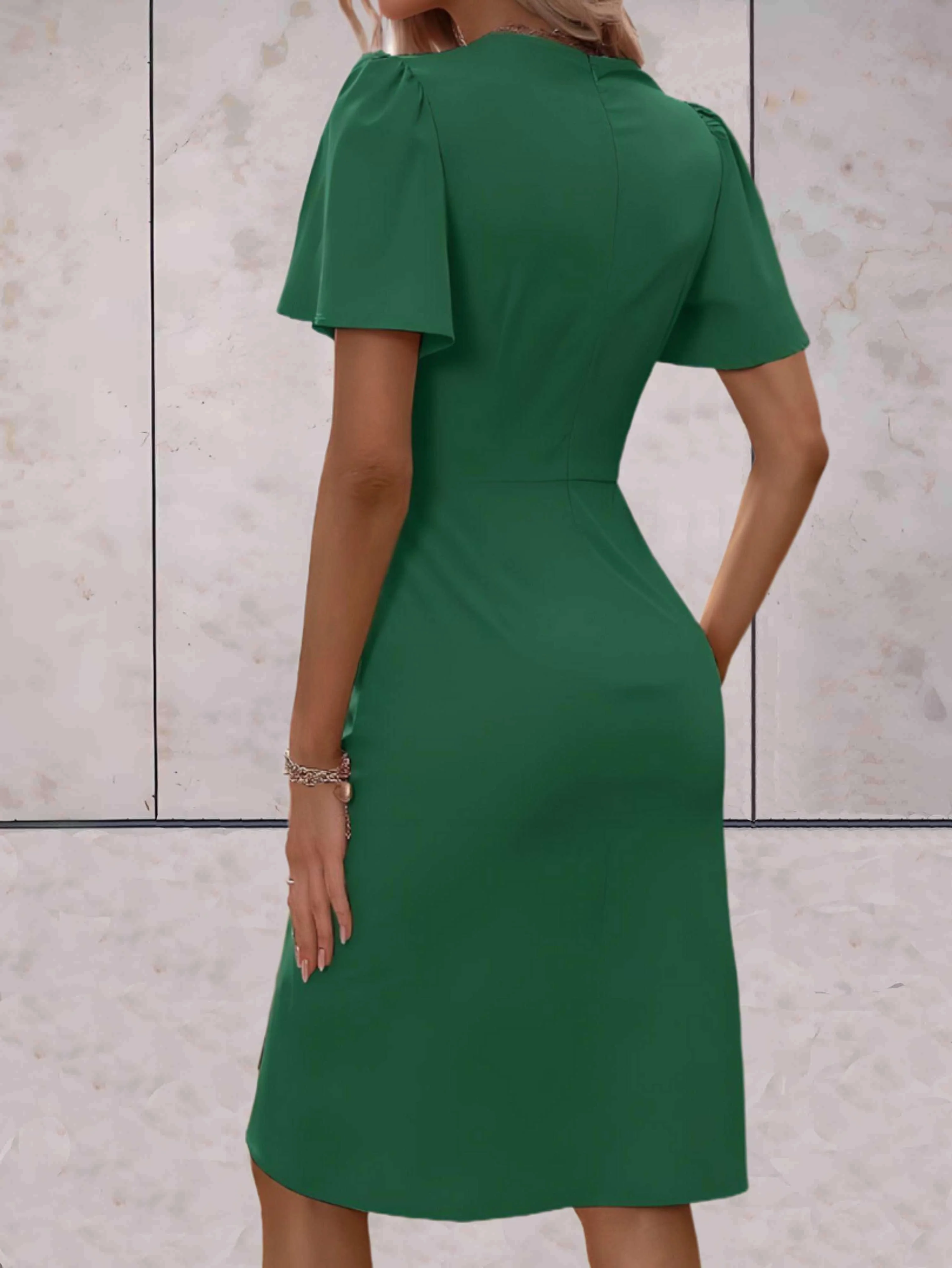 elegante wikkeljurk met korte mouwen - Image 9