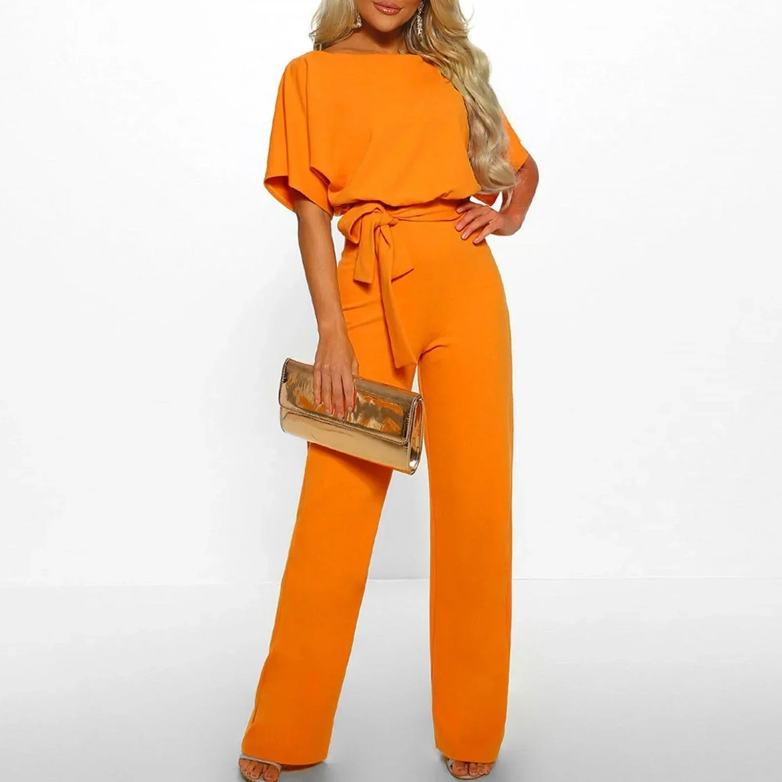 Heidi-Mode | Eleganter Beiger Jumpsuit mit Gürtel - Image 7