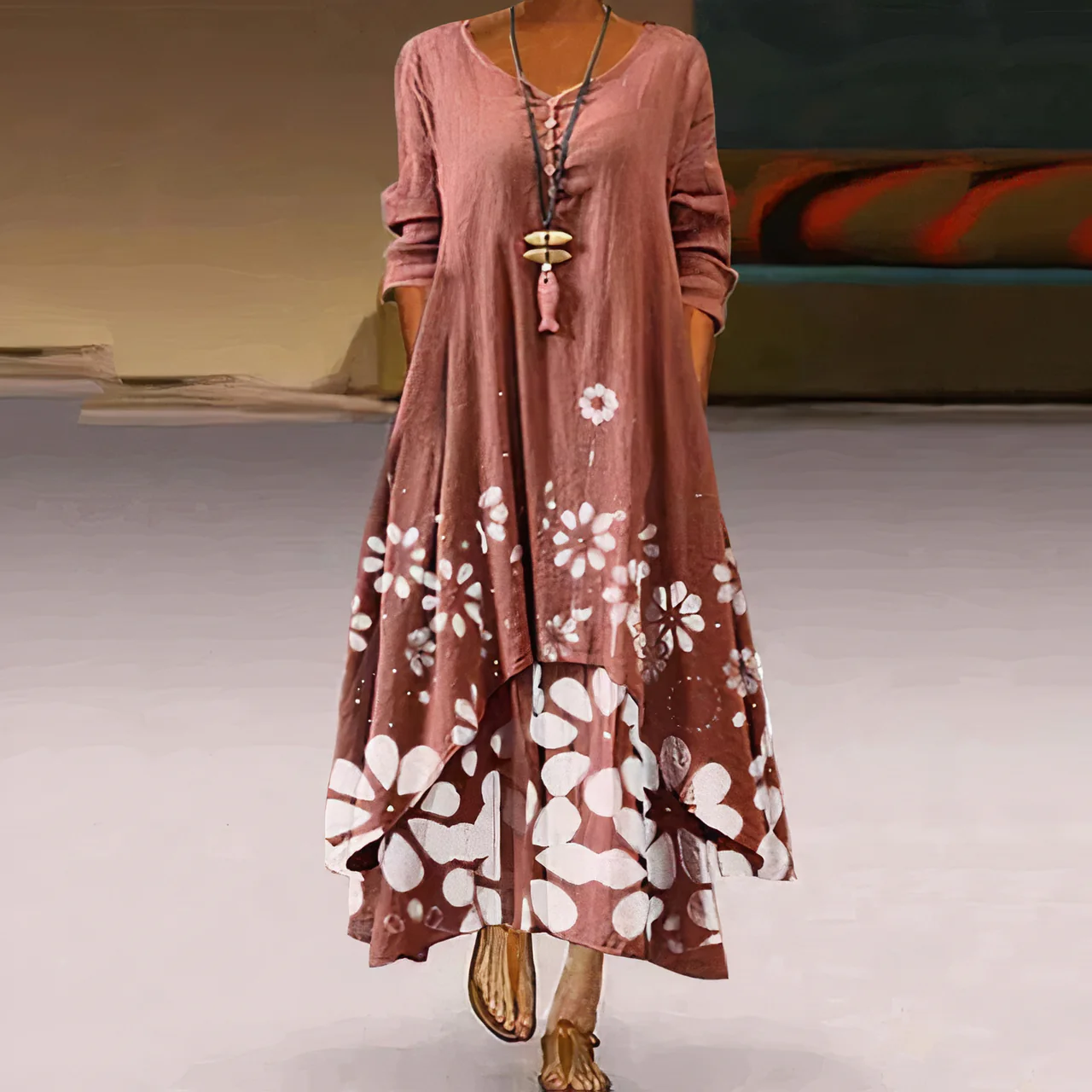 Heidi-Mode | Elegantes Baumwollkleid Leicht und Stilvoll für Jeden Anlass - Image 2
