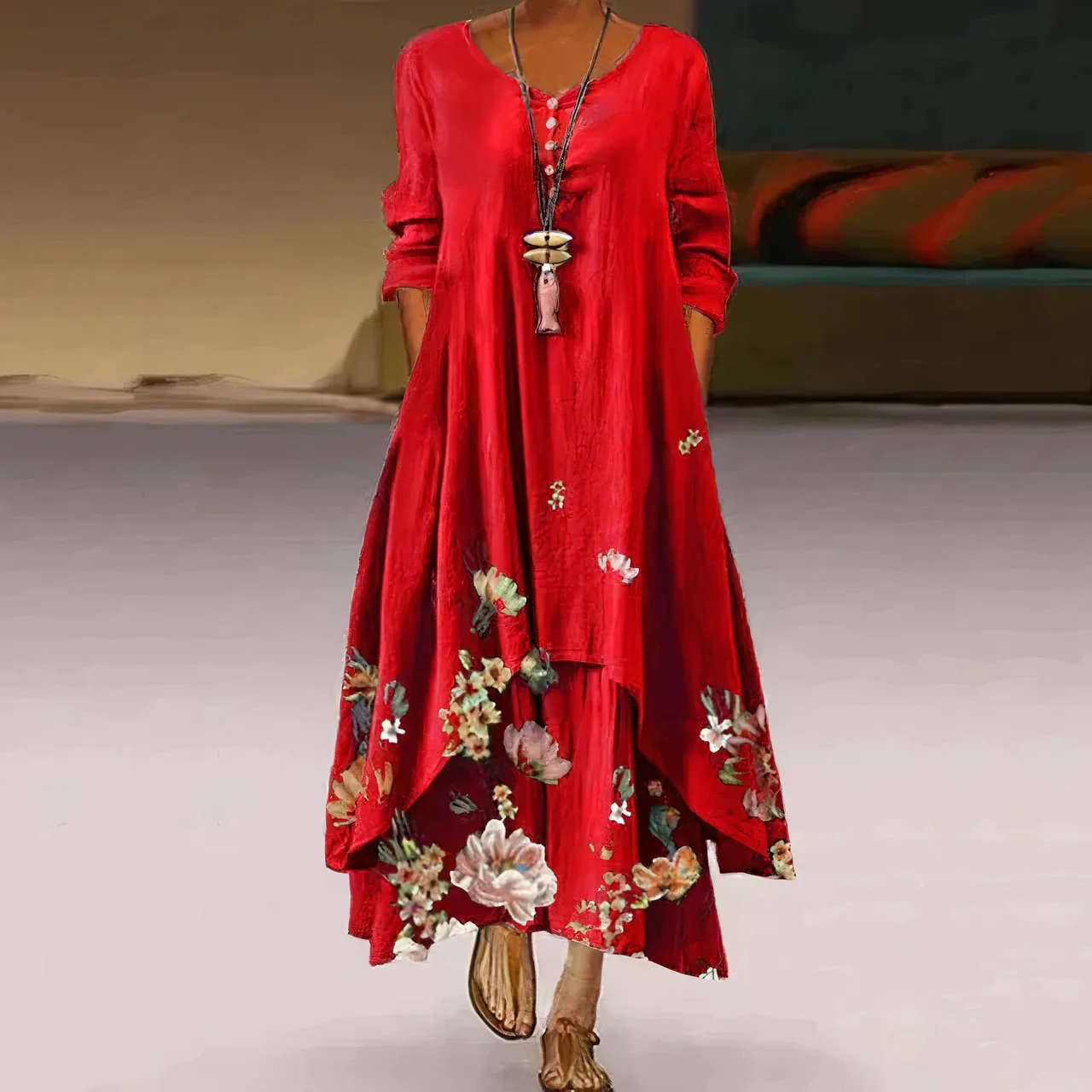 Heidi-Mode | Elegantes Baumwollkleid Leicht und Stilvoll für Jeden Anlass - Image 3