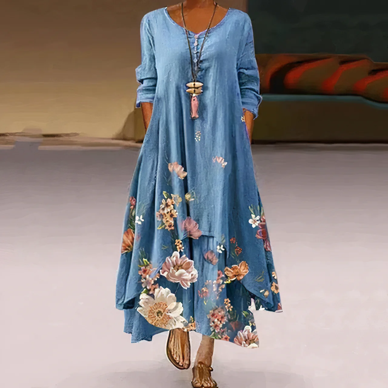 Heidi-Mode | Elegantes Baumwollkleid Leicht und Stilvoll für Jeden Anlass - Image 4