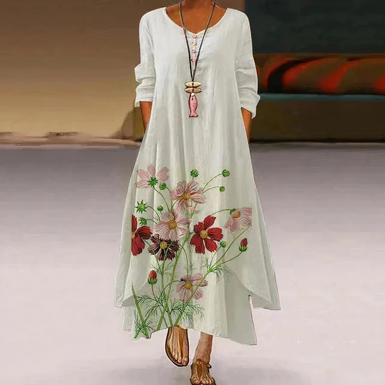 Heidi-Mode | Elegantes Baumwollkleid Leicht und Stilvoll für Jeden Anlass - Image 7
